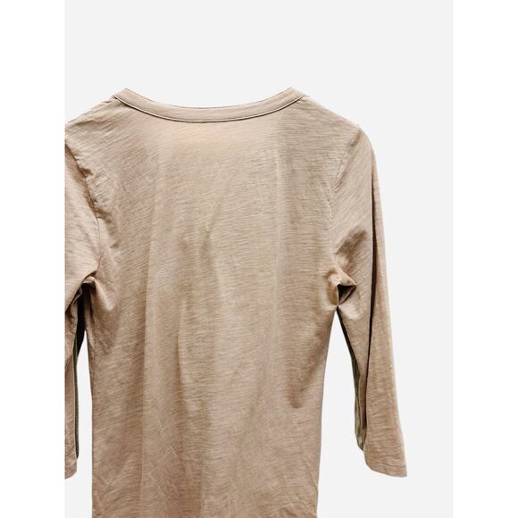 Ann Taylor LOFT Ruffle Button Cardigan Top Cotton Medium Beige - Picture 3 of 8